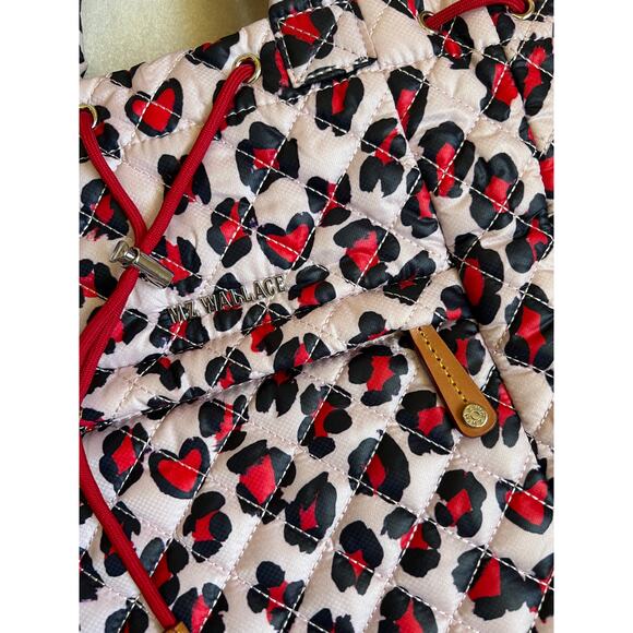 MZ Wallace Small Metro Convertible Backpack Pink Heart Leopard Bag main image 6